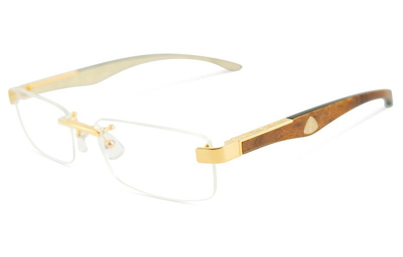 Maybach eyewear - The Artist III - Gold / Champor Burr / Mother-of-Pearl / Ebony / White Burr