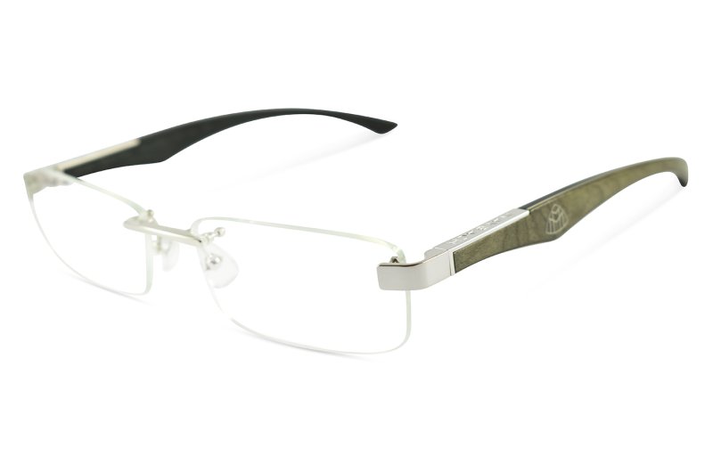 Maybach eyewear - The Artist III - Platinum / Grey Vavona/ Ebony / Walnut Burr Anthracite