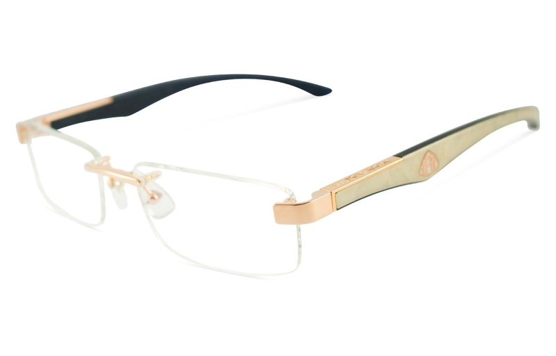 Maybach eyewear - The Artist III - Rose Gold / White Burr / Ebony / Deepsea Blue Walnut Burr