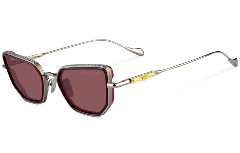 Cutler and Gross x The Great Frog - Paisley Cat eye Gun metal / Bordeaux